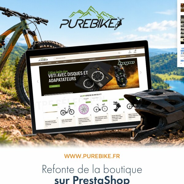 On vous présente le nouveau site de Purebike, spécialiste dans le matériel et l’équipement de vélos et VTT ‍️
