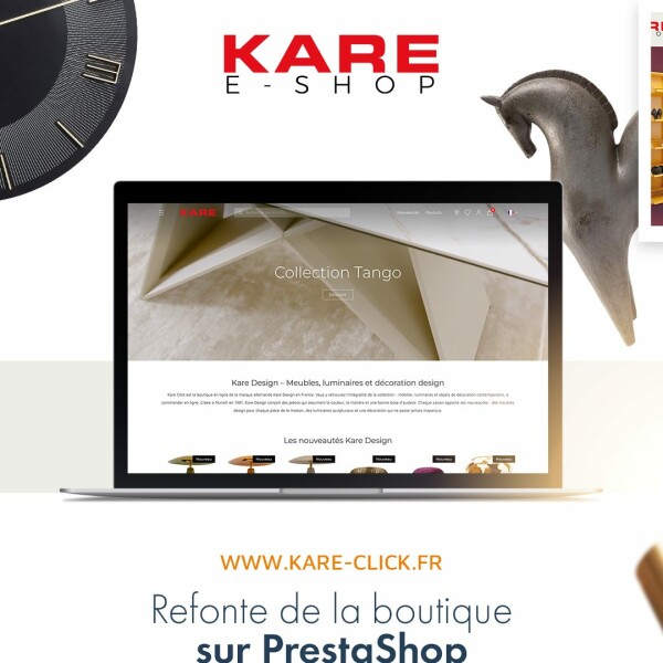 On vous présente le nouveau site de Karé, boutique spécialisée dans la vente de mobilier, de luminaires et d'objets de décoration au style contemporain et audacieux